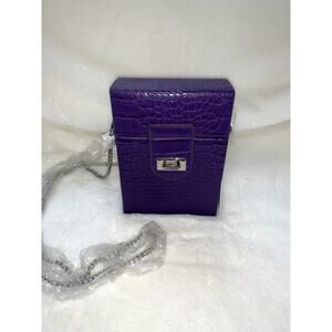 NWT Snob Essentials‎ Audrey Jewel Box Purple Crossbody Secure Clasp Closure